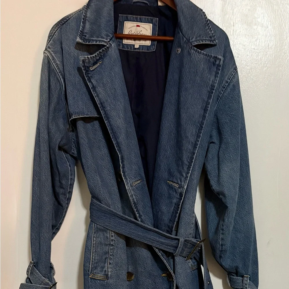 Levi's Blue Denim Trench Coat - Picture 1 of 4